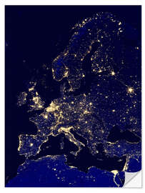 Naklejka na ścianę Europe at night