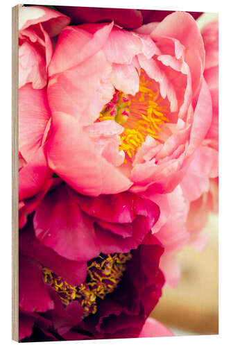 Wood print Peony