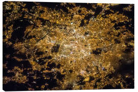 Stampa su tela Paris by night from above