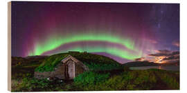 Trebilde Auroral over Viking house, Greenland