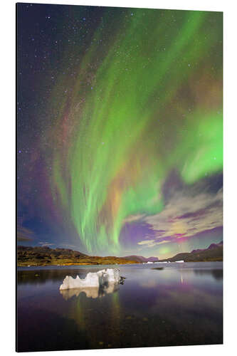 Cuadro de aluminio Aurora over iceberg Greenland