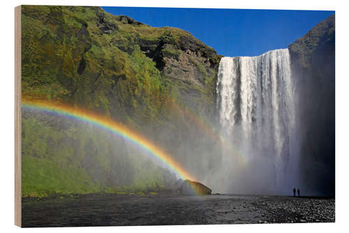 Wood print Skogafoss waterfall, Iceland