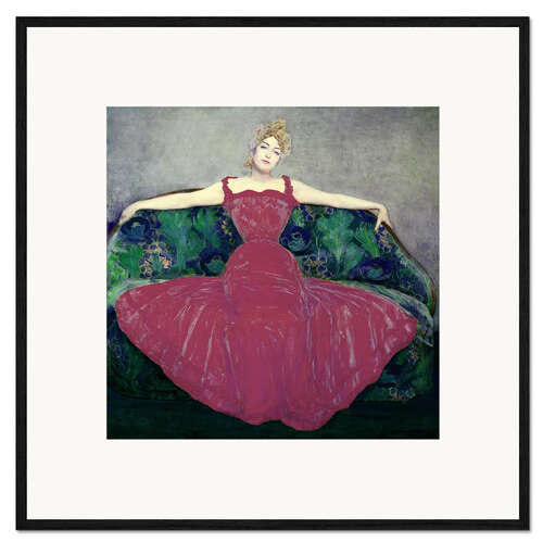Framed art print Lady in Fuchsia Dress