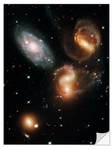 Wall sticker Stephan's Quintet galaxies, HST image