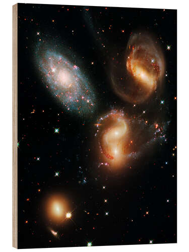 Hout print Stephan's Quintet galaxies, HST image