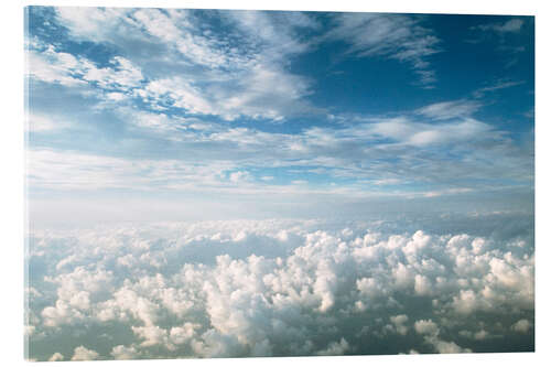 Tableau en verre acrylique View of stratocumulus clouds over cumulus clouds