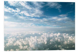 Foam board print View of stratocumulus clouds over cumulus clouds