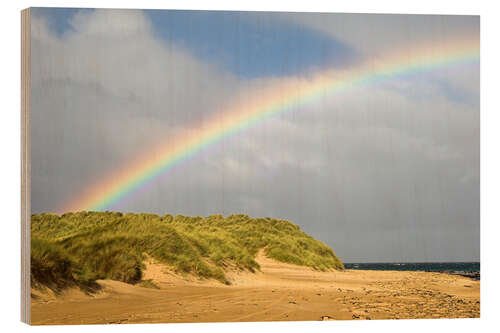 Trätavla Rainbow over sand dunes