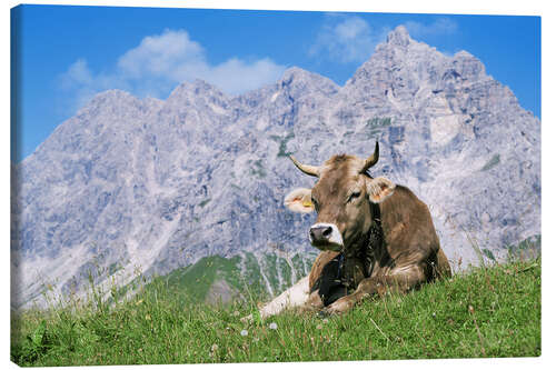 Tableau sur toile Vache dans un pâturage