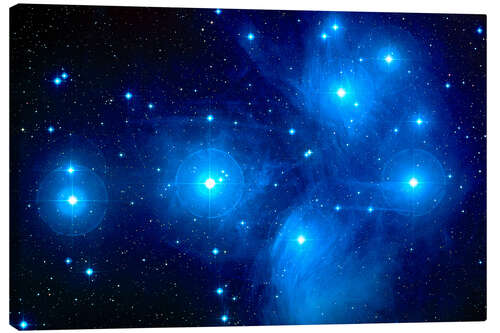 Canvas print Pleiades star cluster (M45)