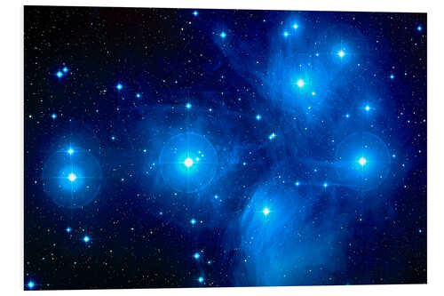 Print på skumplade Pleiades star cluster (M45)