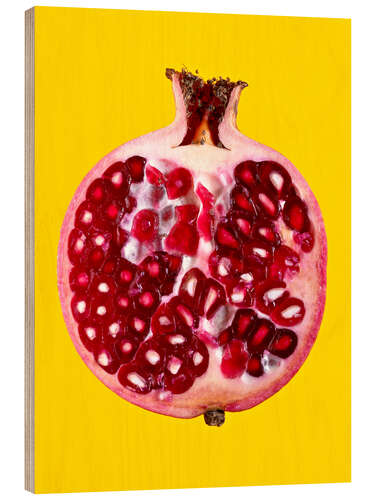 Stampa su legno Halved pomegranate