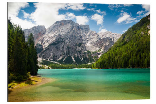 Aluminium print Lake Braies in South Tyrol , Lago di Braies