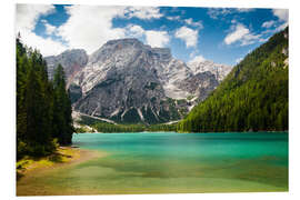 Foam board print Lake Braies in South Tyrol , Lago di Braies