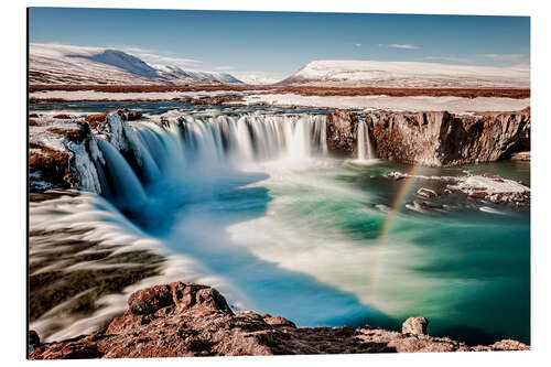 Cuadro de aluminio winter wonderland Iceland: Godafoss