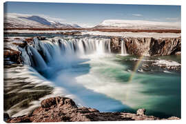 Canvastavla  winter wonderland Iceland: Godafoss - Sascha Kilmer