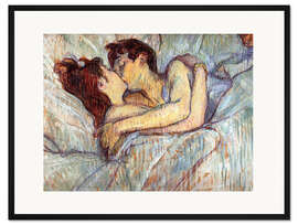 Gerahmter Kunstdruck Im Bett: der Kuss