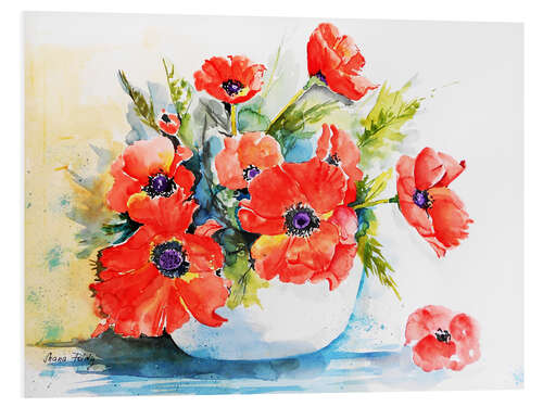 Foam board print Poppy flowers