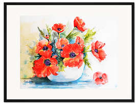 Gerahmter Kunstdruck Mohnblumen