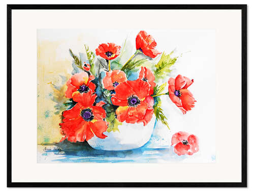 Plakat artystyczny premium w ramie Poppy flowers