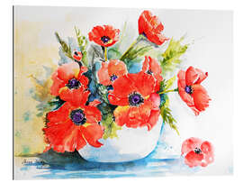 Tableau en plexi-alu Fleurs de coquelicots