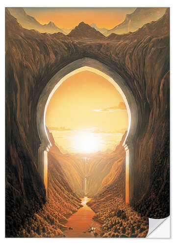 Selvklebende plakat Golden Evening