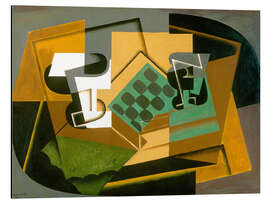 Magnettafel Schachbrett, Glas und Teller