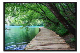 Gerahmter Kunstdruck Nationalpark Plitwitzer Seen Holzsteg