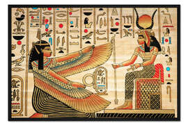 Gerahmter Kunstdruck Papyrus mit ägyptischen Zeichen