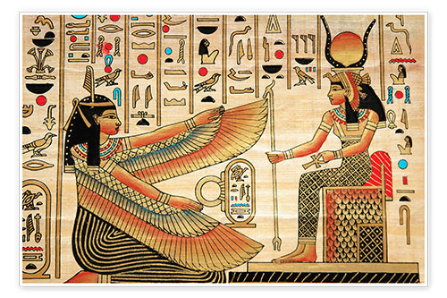 Poster Papyrus avec des caractères égyptiens