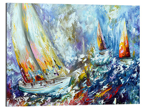 Stampa su alluminio Sailboats in storm