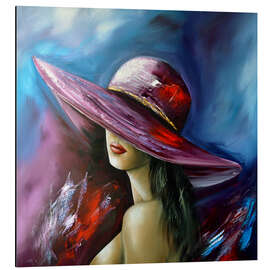 Quadro em alumínio Lady with Hat