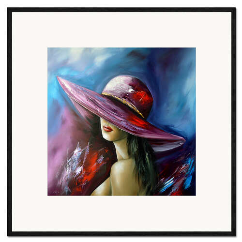 Kehystetty taidepainatus Lady with Hat