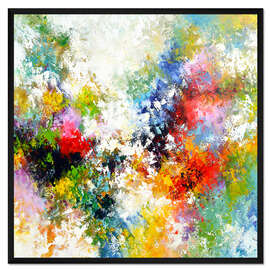 Gerahmter Kunstdruck Abstrakte Blumenwiese