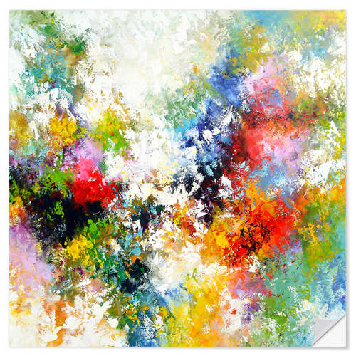 Selvklebende plakat Abstract flower meadow