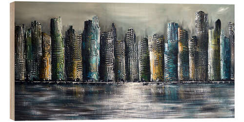 Quadro de madeira Skylines at night II