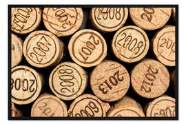 Gerahmter Kunstdruck Weinkorken Jahrgänge