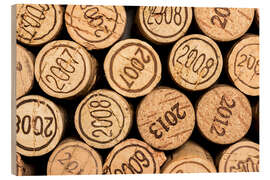 Wood print Wine corks vintages