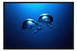 Gerahmter Kunstdruck Unterwasser luftblasen