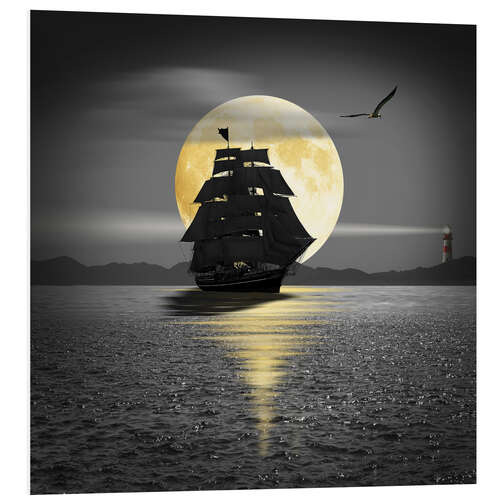 PVC-tavla A ship with black sails