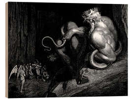 Quadro de madeira  Dante Alighieri, Inferno, Plate 13 (Minos) - Gustave Doré