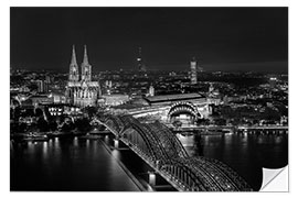 Selvklebende plakat Cologne black and white