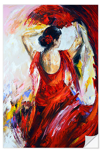 Sticker mural Flamenco female dancer III