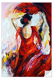 Selvklæbende plakat Flamenco female dancer III