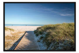 Gerahmter Kunstdruck Strand bei Dueodde auf der Insel Bornholm, Dänemark