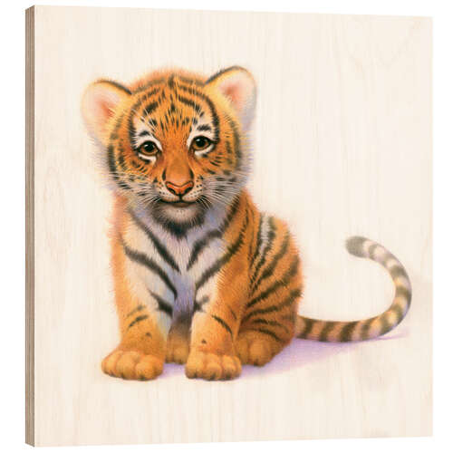 Quadro de madeira Cute Tiger Cub