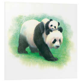 Hartschaumbild Panda und Pandababy