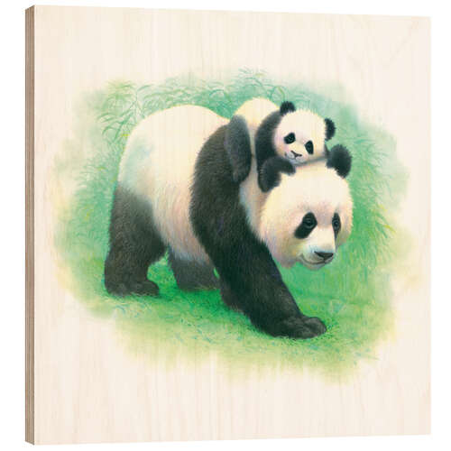 Cuadro de madera Panda & Baby