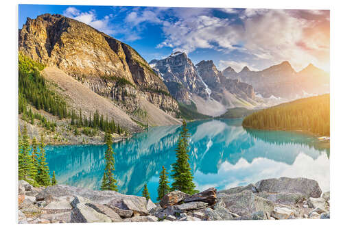 Cuadro de PVC Canada - Sunrise at the Moraine Lake - Banff Alberta