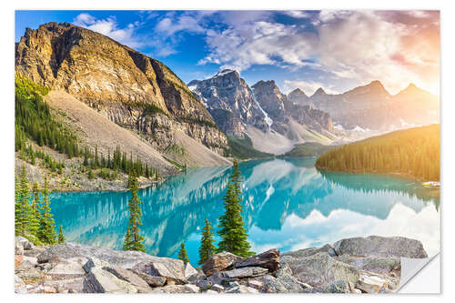 Vinilo para la pared Canada - Sunrise at the Moraine Lake - Banff Alberta